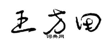曾慶福王方田草書個性簽名怎么寫
