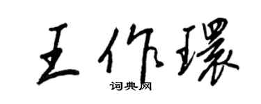 王正良王作環行書個性簽名怎么寫