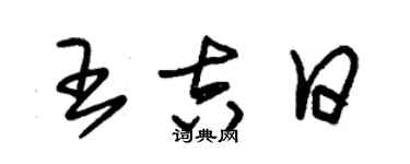 朱錫榮王吉日草書個性簽名怎么寫