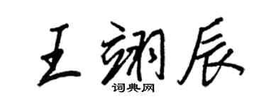 王正良王翊辰行書個性簽名怎么寫