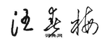 駱恆光汪春梅草書個性簽名怎么寫