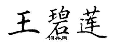 丁謙王碧蓮楷書個性簽名怎么寫