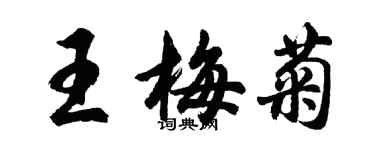 胡問遂王梅菊行書個性簽名怎么寫