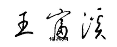 梁錦英王富溪草書個性簽名怎么寫