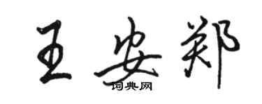 駱恆光王安鄭行書個性簽名怎么寫