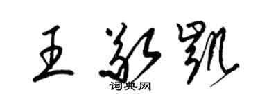 梁錦英王敬凱草書個性簽名怎么寫