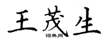 丁謙王茂生楷書個性簽名怎么寫