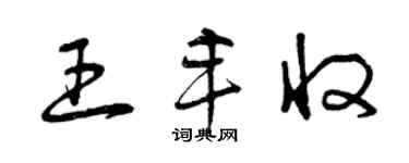 曾慶福王豐收草書個性簽名怎么寫