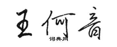 駱恆光王何音行書個性簽名怎么寫