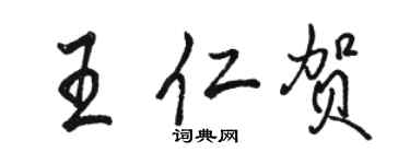 駱恆光王仁賀行書個性簽名怎么寫
