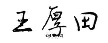 曾慶福王厚田行書個性簽名怎么寫
