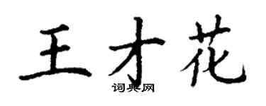 丁謙王才花楷書個性簽名怎么寫