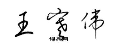 梁錦英王寒偉草書個性簽名怎么寫