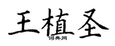丁謙王植聖楷書個性簽名怎么寫