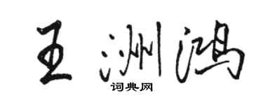 駱恆光王洲鴻行書個性簽名怎么寫