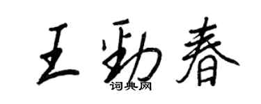王正良王勁春行書個性簽名怎么寫