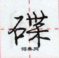 龐中華寫的硬筆行書碟