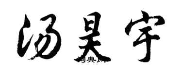 胡問遂湯昊宇行書個性簽名怎么寫