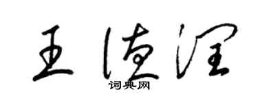 梁錦英王德潤草書個性簽名怎么寫