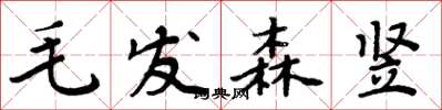 周炳元毛髮森豎楷書怎么寫