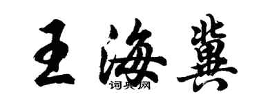胡問遂王海冀行書個性簽名怎么寫