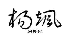 曾慶福楊颯草書個性簽名怎么寫