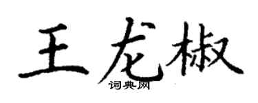 丁謙王龍椒楷書個性簽名怎么寫
