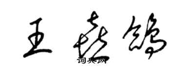 梁錦英王喜鴿草書個性簽名怎么寫