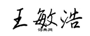 王正良王敏浩行書個性簽名怎么寫