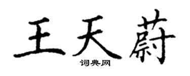丁謙王天蔚楷書個性簽名怎么寫