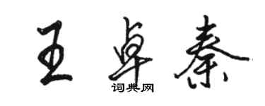 駱恆光王卓秦行書個性簽名怎么寫