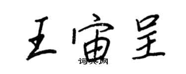 王正良王宙呈行書個性簽名怎么寫