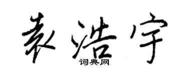 王正良袁浩宇行書個性簽名怎么寫