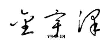 梁錦英金宇澤草書個性簽名怎么寫