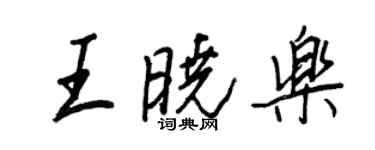 王正良王曉樂行書個性簽名怎么寫