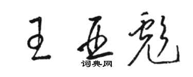 駱恆光王亞彪草書個性簽名怎么寫