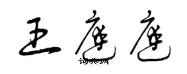 曾慶福王庭庭草書個性簽名怎么寫