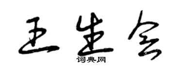 曾慶福王生會草書個性簽名怎么寫