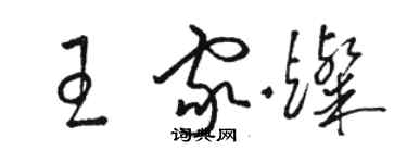 駱恆光王家燦草書個性簽名怎么寫