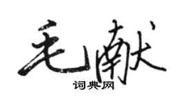 駱恆光毛獻行書個性簽名怎么寫