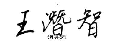 王正良王潛智行書個性簽名怎么寫