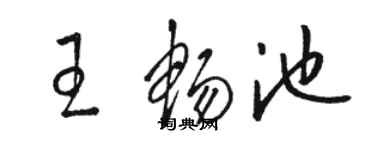 駱恆光王暢池草書個性簽名怎么寫