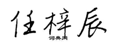 王正良任梓辰行書個性簽名怎么寫