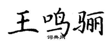 丁謙王鳴驪楷書個性簽名怎么寫