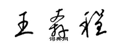 梁錦英王奔程草書個性簽名怎么寫