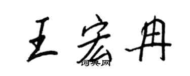 王正良王宏冉行書個性簽名怎么寫