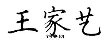 丁謙王家藝楷書個性簽名怎么寫