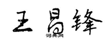 曾慶福王昌鋒行書個性簽名怎么寫