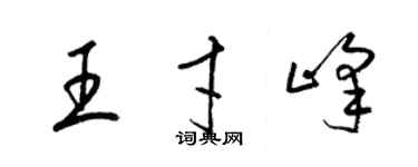 梁錦英王才峰草書個性簽名怎么寫