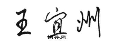 駱恆光王宜州行書個性簽名怎么寫